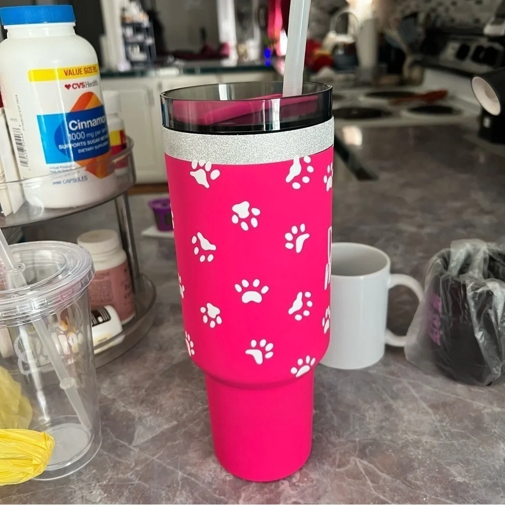 Dog Mom Hot Pink 40oz Tumbler